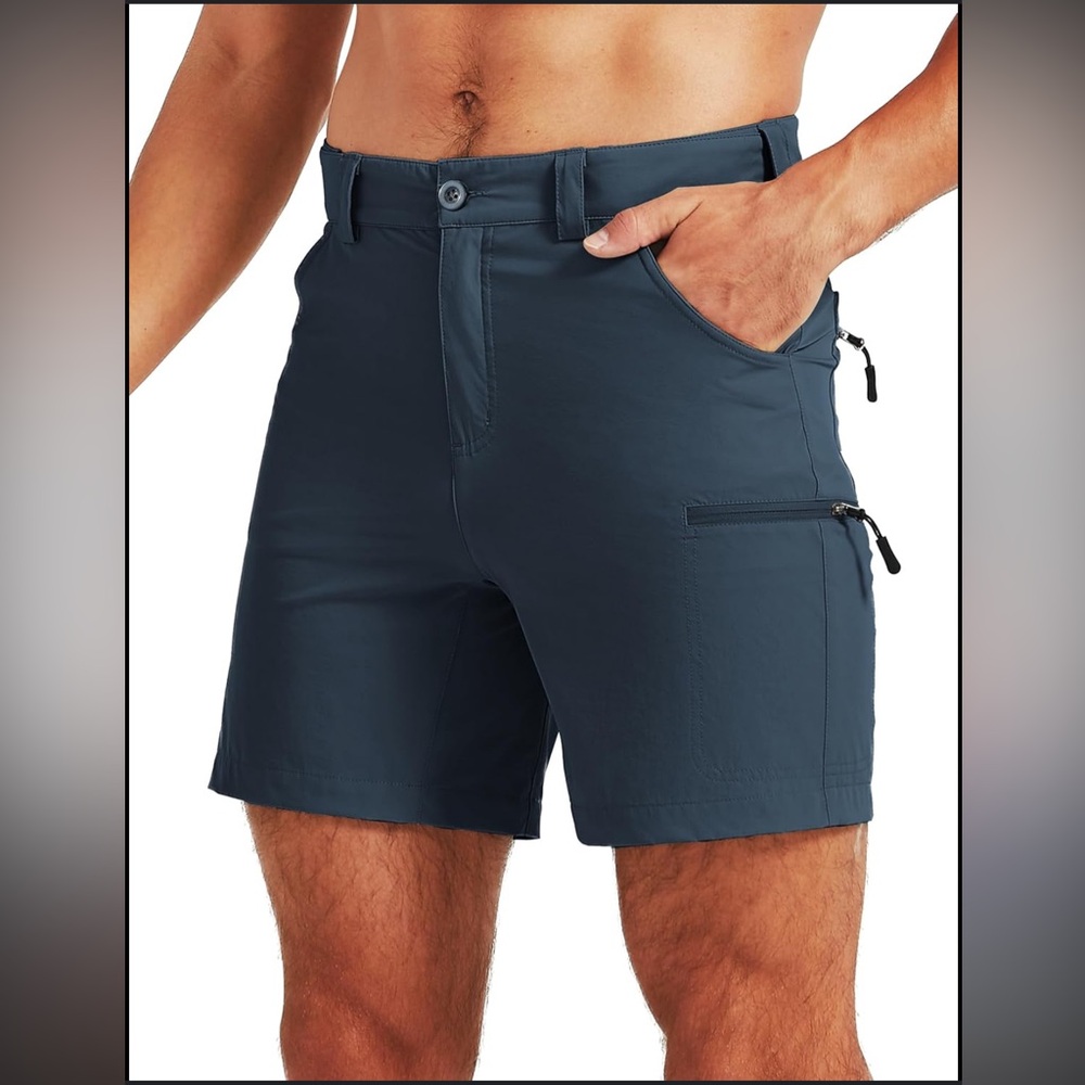 FitsT4  7” inseam Stretch Water Resistant Hiking Cargo Shorts Size Large